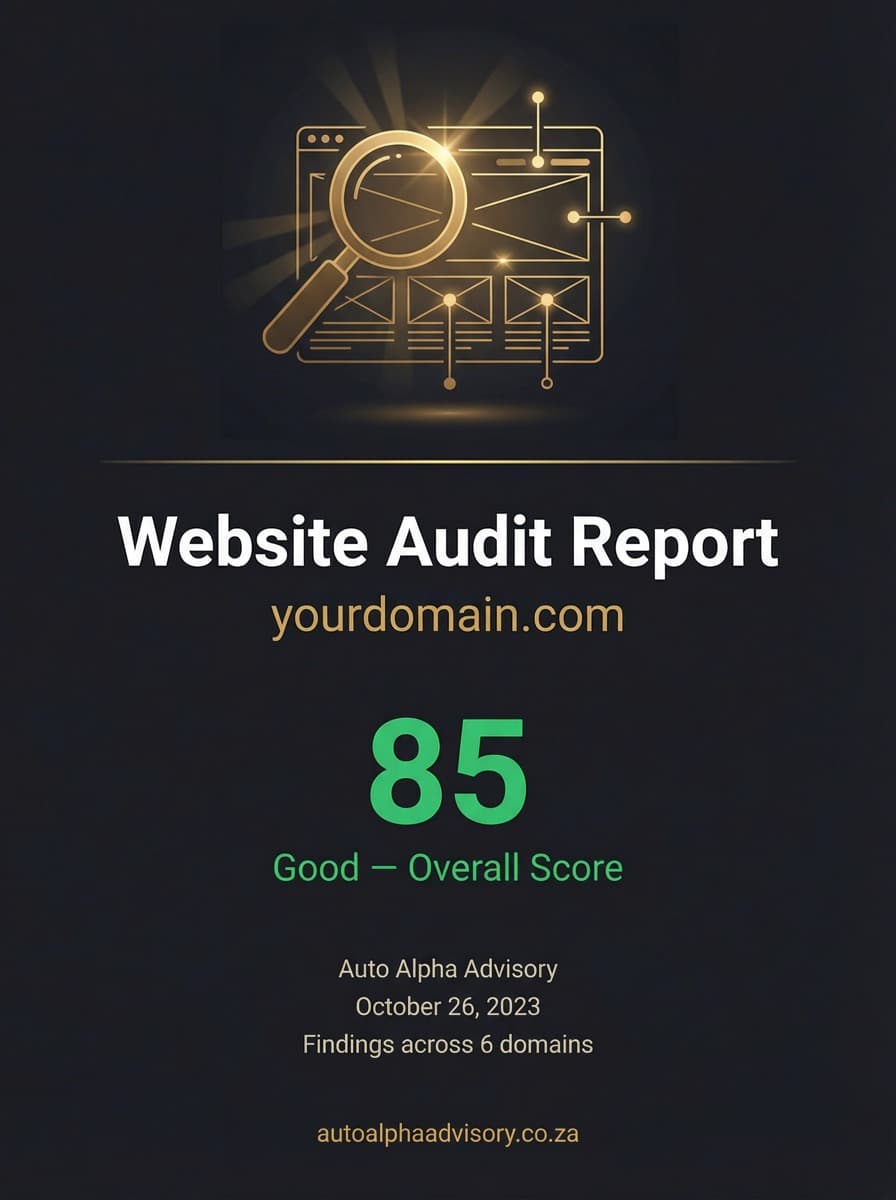 Free 6-domain website audit report cover