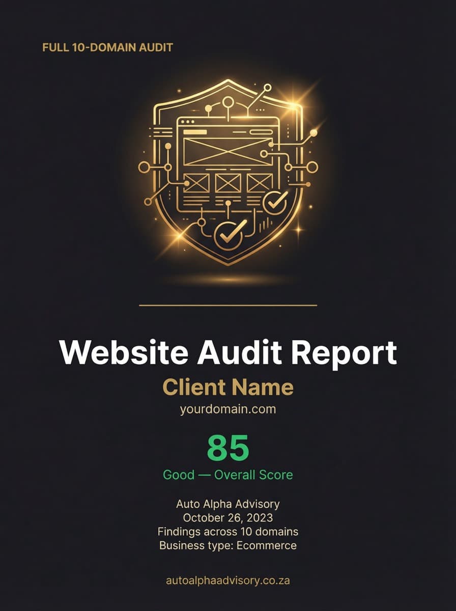 Full 10-domain website audit report cover